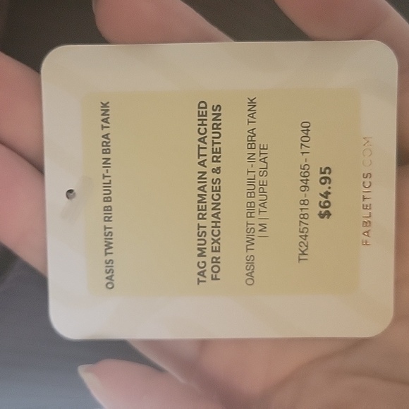 Fabletics Oasis rib built in bra tank - Picture 3 of 3